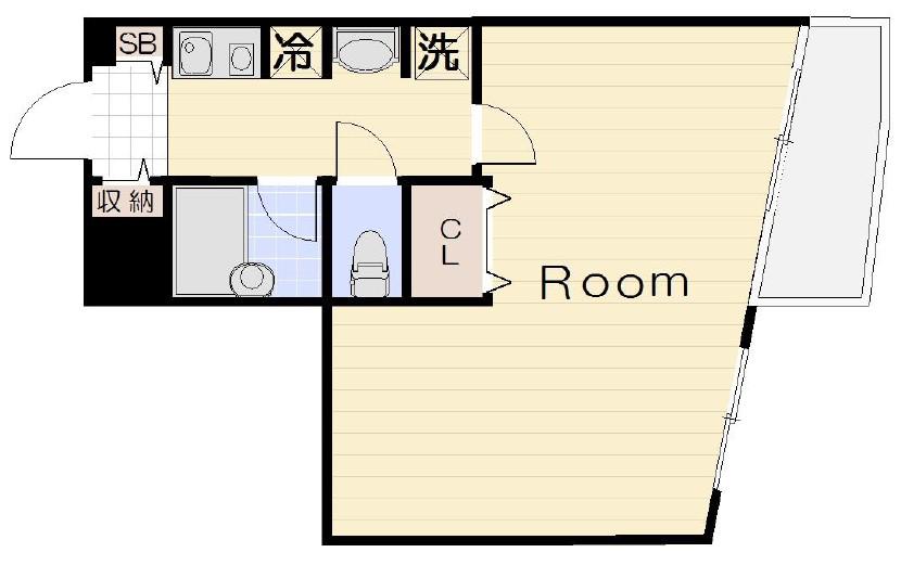 サテライトビル(1K/3階)の間取り写真