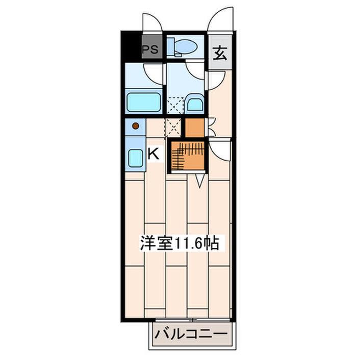 ベルヴェデーレ(ワンルーム/1階)の間取り写真