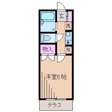 ピエール・シュヴゥ(1K/1階)の間取り写真