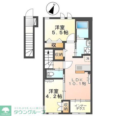 ルピナス(2LDK/2階)の間取り写真