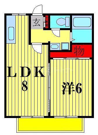 ライヒ富里(1LDK/1階)の間取り写真