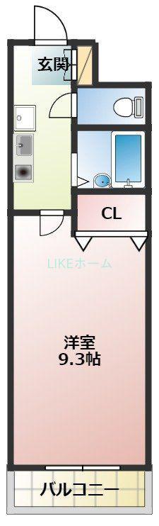 ハピネス石井(1K/2階)の間取り写真