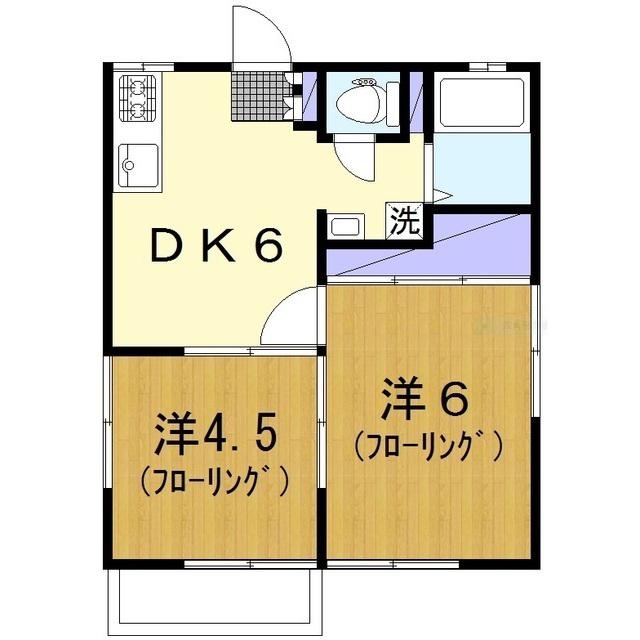 小山内ハイツ(2DK/2階)の間取り写真