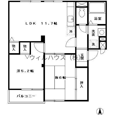 ラフォーレ北花田(2LDK/3階)の間取り写真