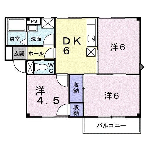 プラドールA(3DK/2階)の間取り写真