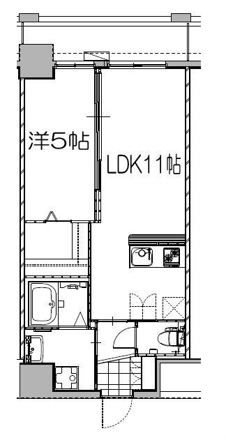 ヴァーグ ポルト グラン(1LDK/7階)の間取り写真