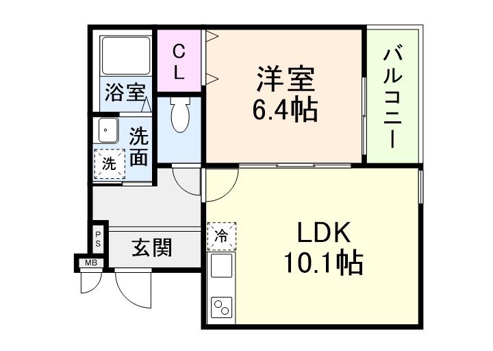 CASA・COMFORT(1LDK/2階)の間取り写真