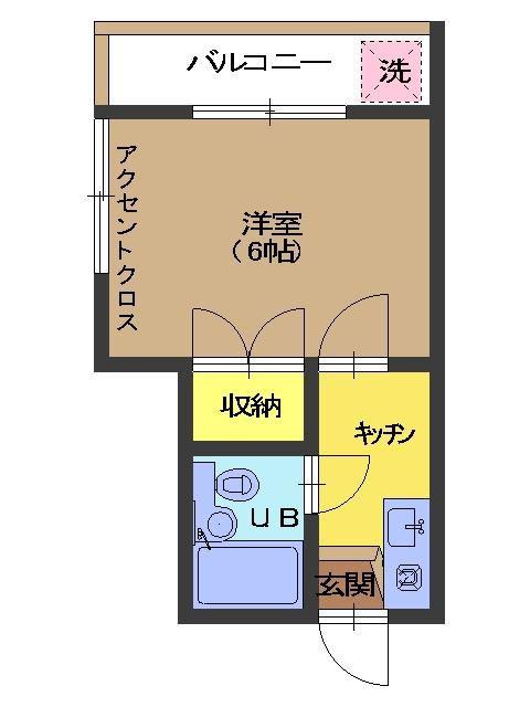 吉田ハイツ(1K/2階)の間取り写真