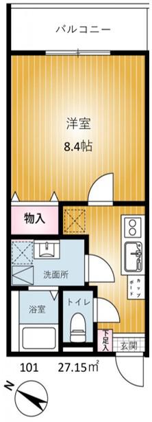REVENE小倉(1K/1階)の間取り写真