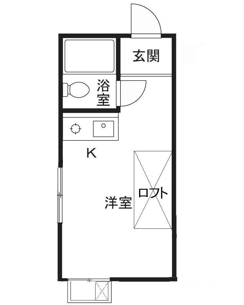 セキハイツ(ワンルーム/2階)の間取り写真