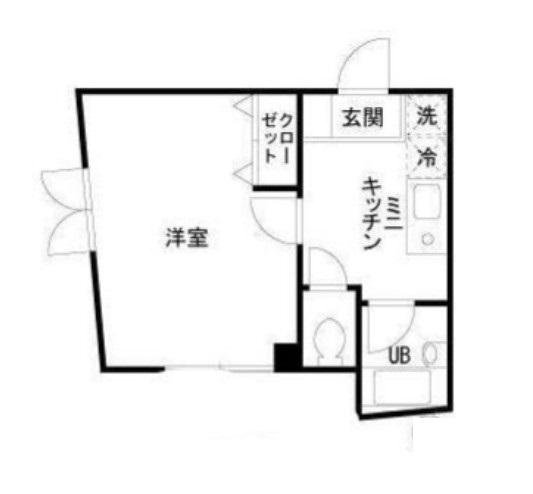 プレジオ中町(1K/1階)の間取り写真