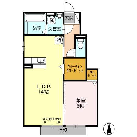 グレイス池田(1LDK/1階)の間取り写真