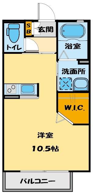 サンフラワー(ワンルーム/1階)の間取り写真