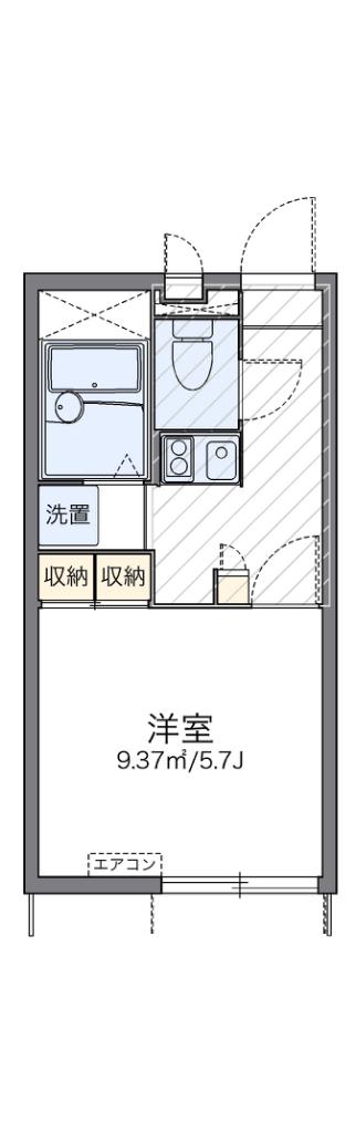 レオパレスエスペランスII(1K/1階)の間取り写真
