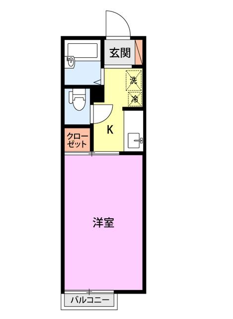 セジュール蔵王(1K/2階)の間取り写真