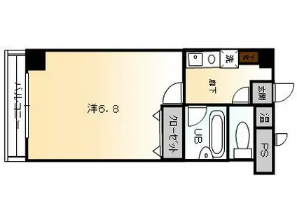 パサージュ横川(1K/4階)の間取り写真