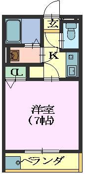 ファミイユKAKUZANSO(1K/2階)の間取り写真