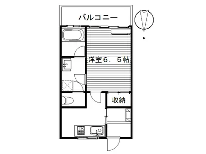北村ハイツ(1K/1階)の間取り写真