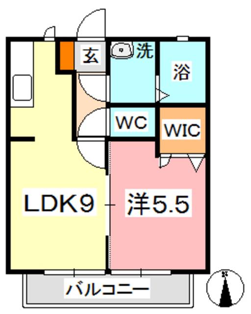ビバリースクエアA(1LDK/1階)の間取り写真