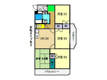 モイドープ和田(4DK/2階)の間取り写真