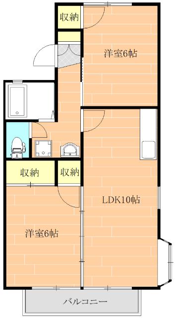 セジュール高岸C(2LDK/2階)の間取り写真