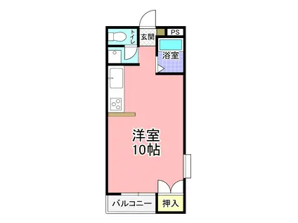 ニューバースビル(ワンルーム/3階)の間取り写真