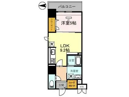 西宮北口 深津町プロジェクト(1LDK/5階)の間取り写真