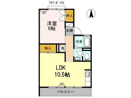 メゾンSEKI(1LDK/2階)の間取り写真
