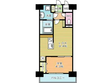 LEGEND紺屋町(1LDK/11階)の間取り写真