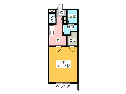 ＪＲ東海道本線 愛野駅(静岡) 徒歩2分 5階建 築18年(1K/2階)の間取り写真