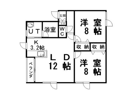 昭和館文苑(2LDK/2階)の間取り写真