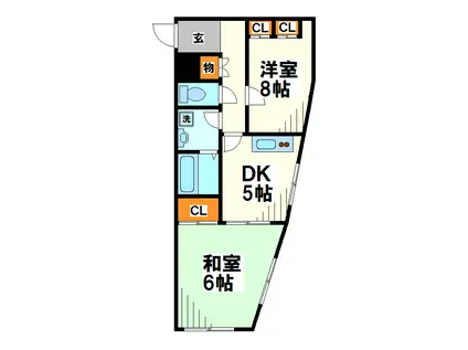 エステート武蔵野(2DK/3階)の間取り写真