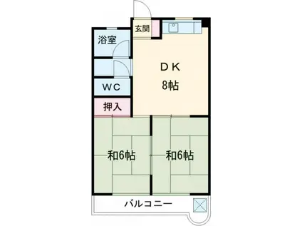 リアナ三塚一番館(2DK/4階)の間取り写真