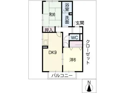 セジュール勇嘉(2DK/2階)の間取り写真