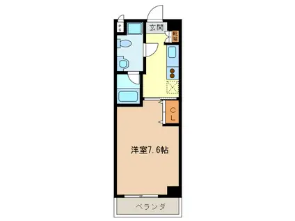 エイムオーエス島崎町マンション(1K/3階)の間取り写真