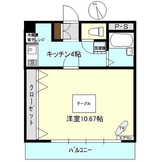 エルフラッツ長田(1K/4階)の間取り写真