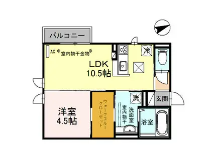 グランコート桜(1LDK/1階)の間取り写真