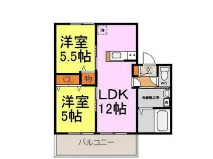 カーサ・エル・ソレーユ(2LDK/1階)の間取り写真