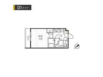新宿夏目坂コート(1K/2階)の間取り写真