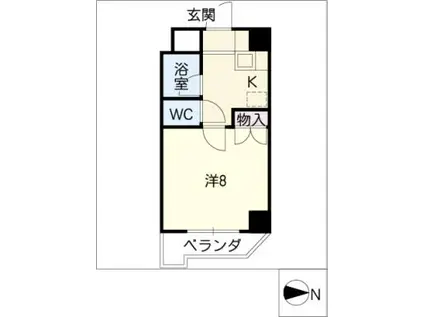 SAINTイーストOFYAMATE(1K/8階)の間取り写真