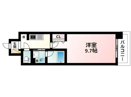 ラルシェパルク新大阪(1K/5階)の間取り写真