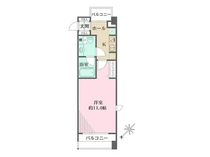 西新宿VIPROYAL(1K/3階)の間取り写真