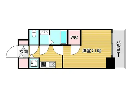エスプレイス大阪ガルフレジデンス(1K/12階)の間取り写真