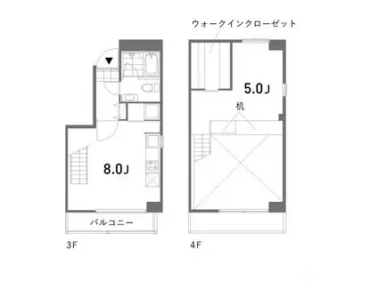 SCALA(1DK/3階)の間取り写真