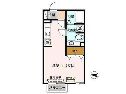 コスミオンセブン(ワンルーム/2階)の間取り写真