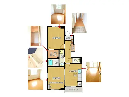 パークヴュー高瀬(2DK/1階)の間取り写真