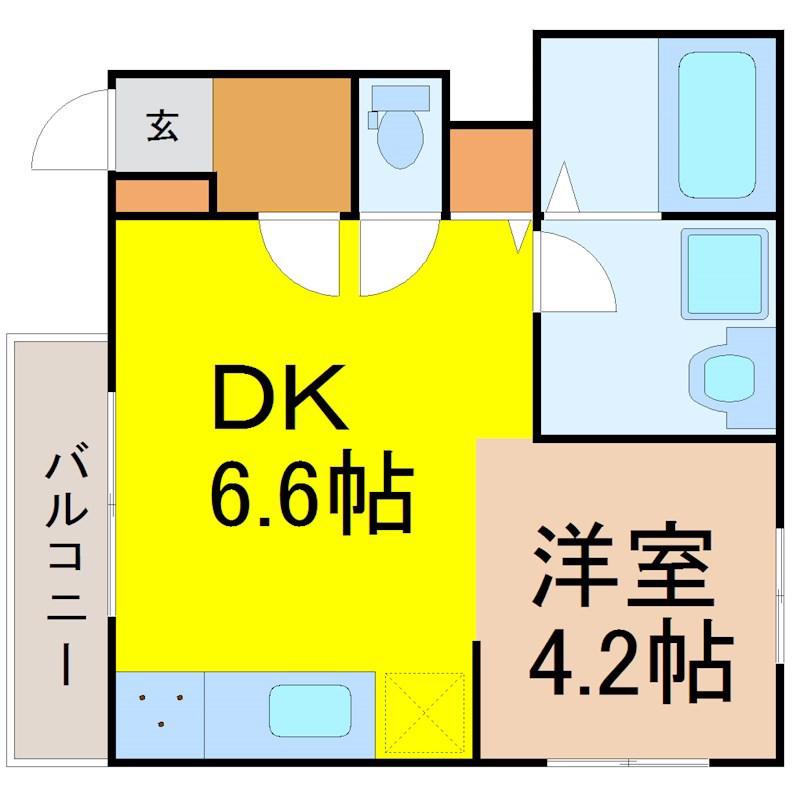 ひまわり荘(1DK/1階)の間取り写真