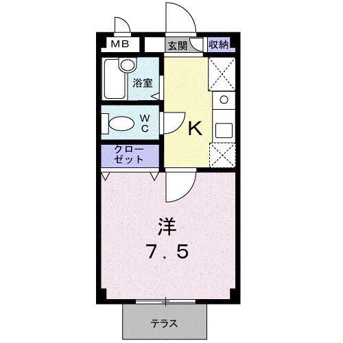 シーサイド大淀(1K/1階)の間取り写真