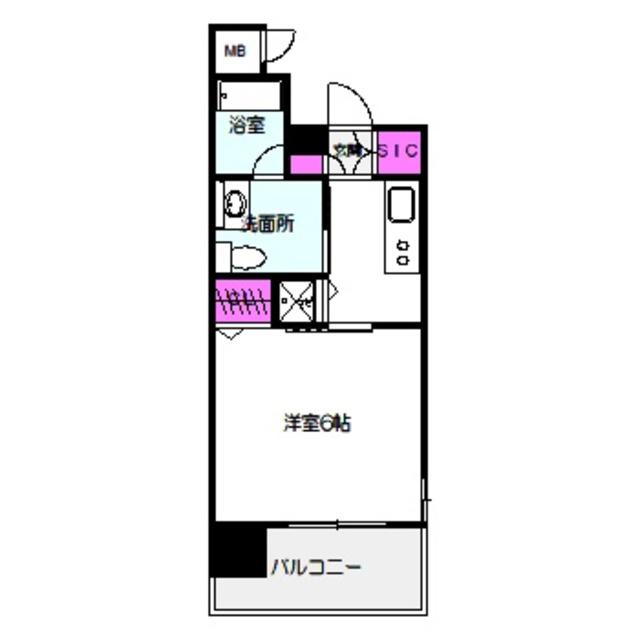 アリエ大阪城北(1K/9階)の間取り写真