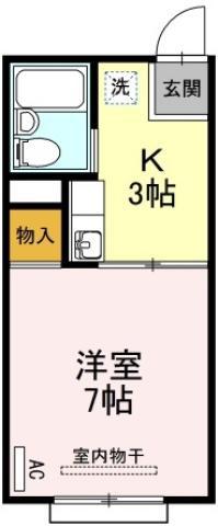 キャッスルハイツ(1K/2階)の間取り写真